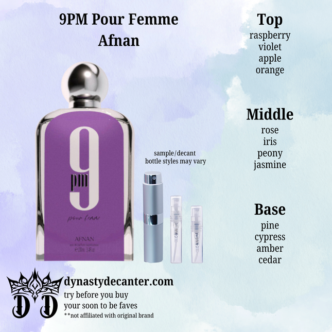 9PM Pour Femme - Afnan - SAMPLE / DECANT (See pictures for sizes)