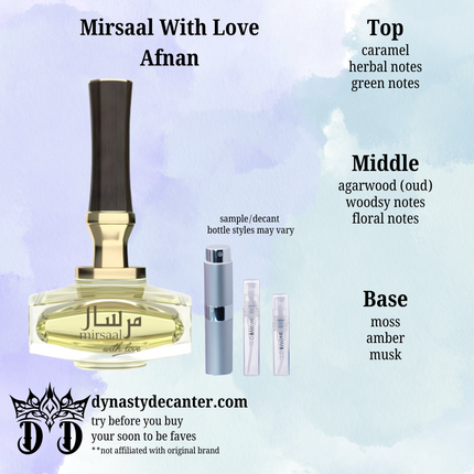 Mirsaal With Love - Afnan - SAMPLE / DECANT (See pictures for sizes)
