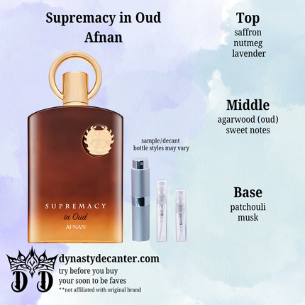 Supremacy In Oud - Afnan  - SAMPLE / DECANT (See pictures for sizes)