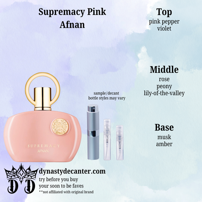 Supremacy Pink - Afnan  - SAMPLE / DECANT (See pictures for sizes)