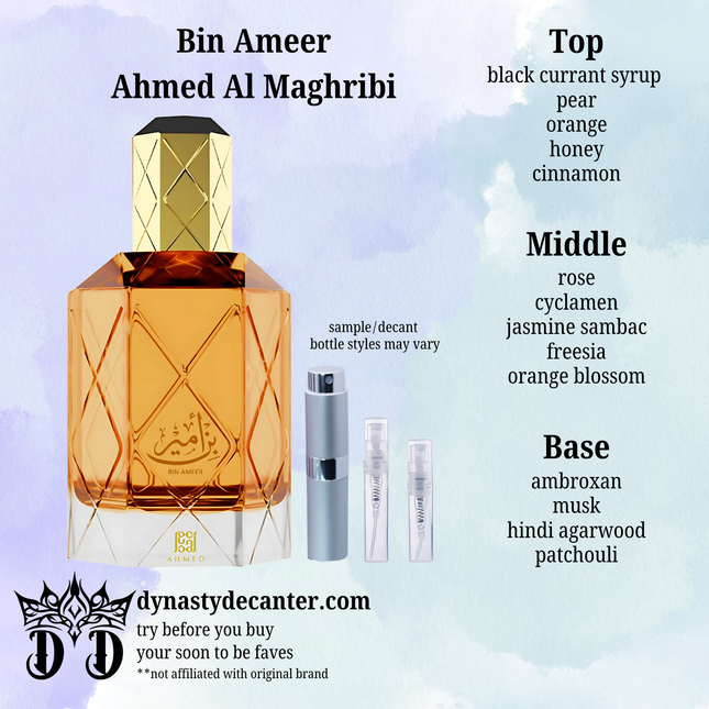 Bin Ameer - Ahmed Al Maghribi  - SAMPLE / DECANT (See pictures for sizes)
