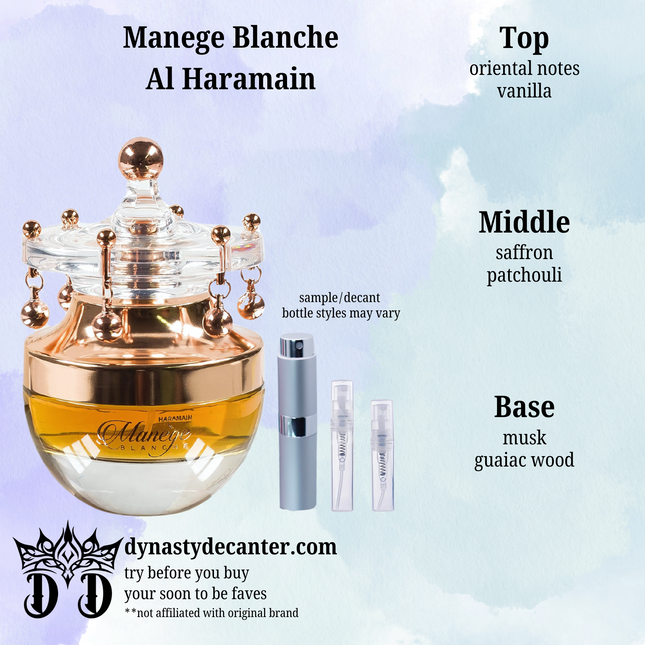 Manege Blanche - Al Haramain  - SAMPLE / DECANT (See pictures for sizes)