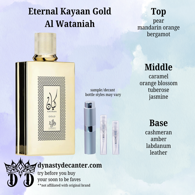 Eternal Kayaan Gold - Ahmed Al Maghribi  - SAMPLE / DECANT (See pictures for sizes)