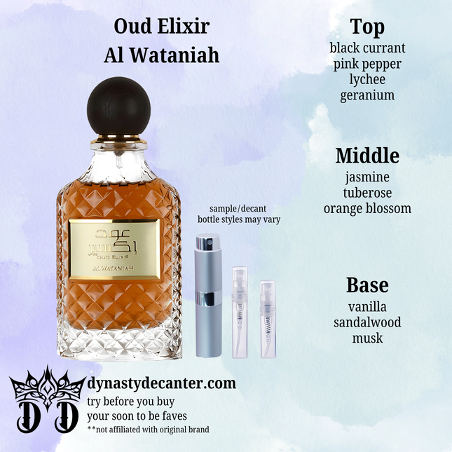 Oud Elixir - Al Wataniah  - SAMPLE / DECANT (See pictures for sizes)