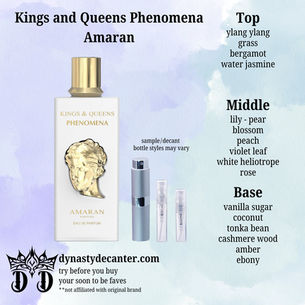 Kings and Queens Phenomena - Amaran - SAMPLE / DECANT (See pictures for sizes)