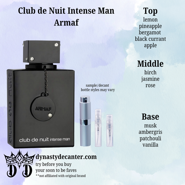 Club De Nuit Intense Man - Armaf  - SAMPLE / DECANT (See pictures for sizes)