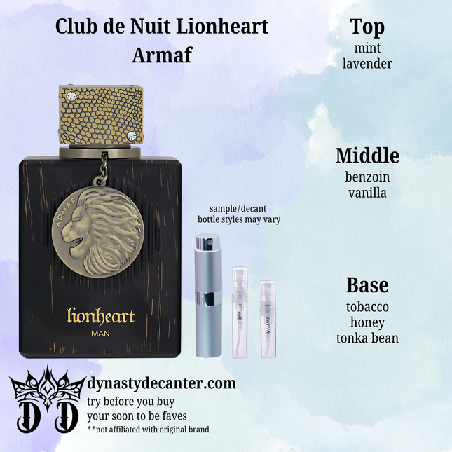 Club De Nuit Lionheart - Armaf  - SAMPLE / DECANT (See pictures for sizes)