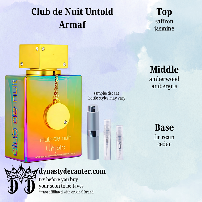 Club De Nuit Untold - Armaf  - SAMPLE / DECANT (See pictures for sizes)