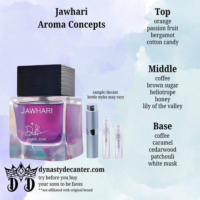 Jawhari - Aroma Concepts  - SAMPLE / DECANT (See pictures for sizes)