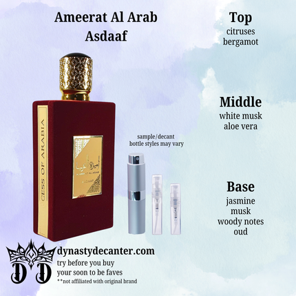 Ameerat Al Arab - Asdaaf  - SAMPLE / DECANT (See pictures for sizes)