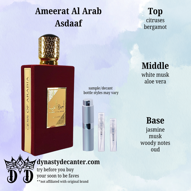 Ameerat Al Arab - Asdaaf  - SAMPLE / DECANT (See pictures for sizes)
