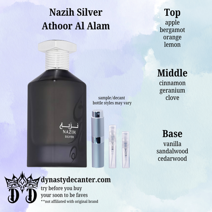 Nazih Silver - Athoor Al Alam - SAMPLE / DECANT (See pictures for sizes)