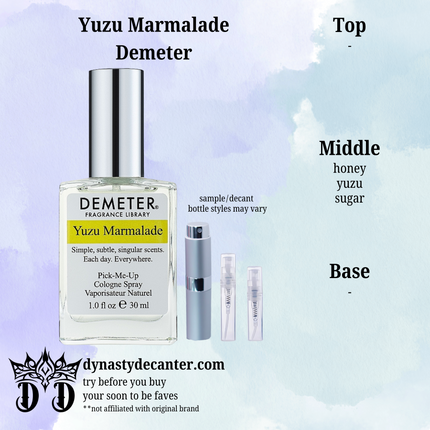 Yuzu Marmalade - Demeter - SAMPLE / DECANT (See pictures for sizes)