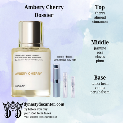 Ambery Cherry - Dossier  - SAMPLE / DECANT (See pictures for sizes)