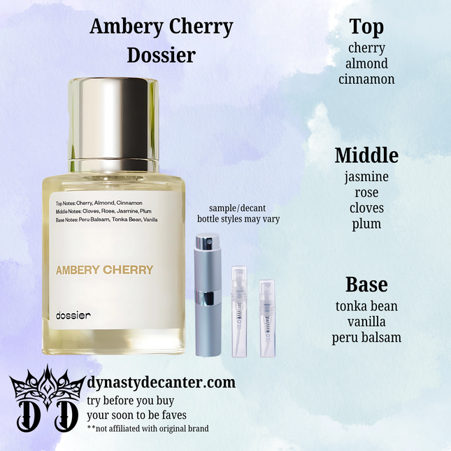 Ambery Cherry - Dossier  - SAMPLE / DECANT (See pictures for sizes)