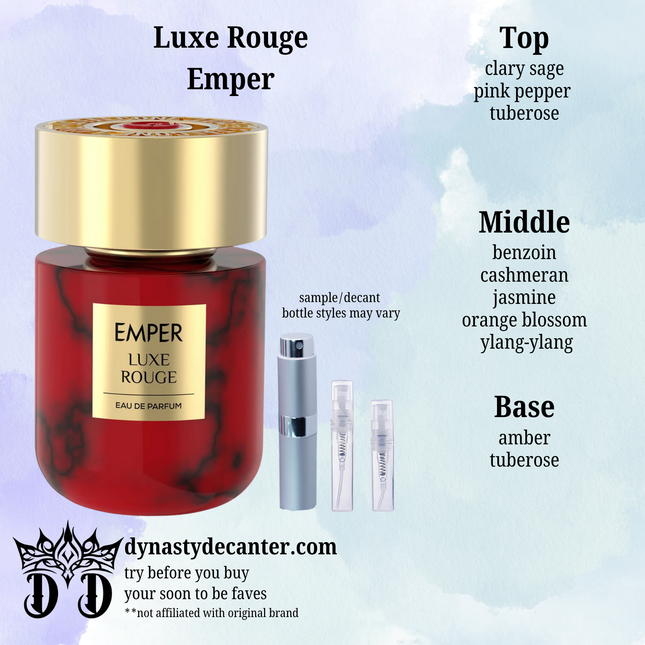Luxe Rouge - Emper  - SAMPLE / DECANT (See pictures for sizes)
