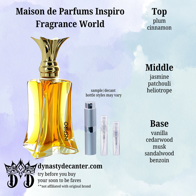 Maison de Parfums Inspiro - Fragrance World  - SAMPLE / DECANT (See pictures for sizes)