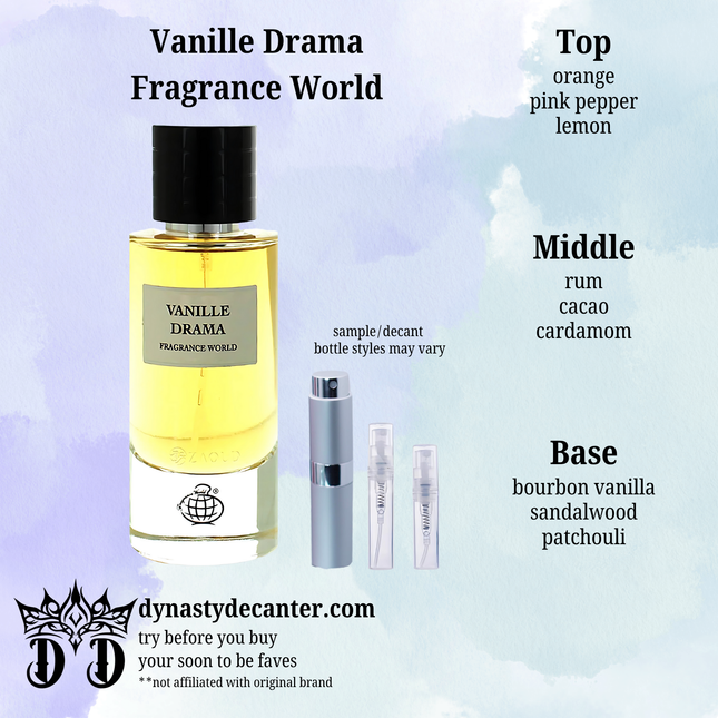 Vanille Drama - Fragrance World  - SAMPLE / DECANT (See pictures for sizes)
