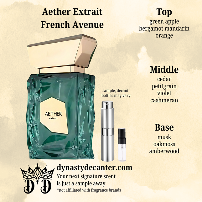 Aether Extrait - French Avenue  - SAMPLE / DECANT (See pictures for sizes)