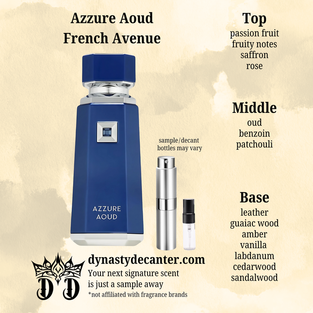 Azzure Aoud - French Avenue  - SAMPLE / DECANT (See pictures for sizes)