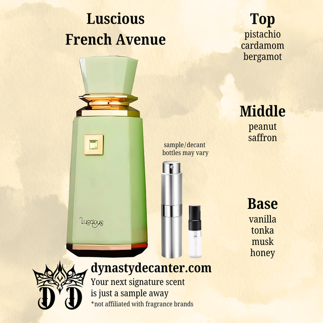 Luscious - French Avenue  - SAMPLE / DECANT (See pictures for sizes)