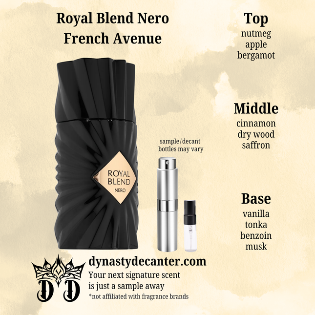 Royal Blend Nero - French Avenue - SAMPLE / DECANT (See pictures for sizes)