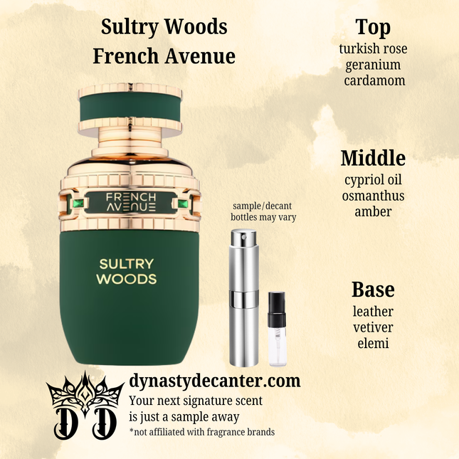 Sultry Woods - French Avenue  - SAMPLE / DECANT (See pictures for sizes)