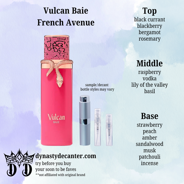Vulcan Baie - French Avenue - SAMPLE / DECANT (See pictures for sizes)