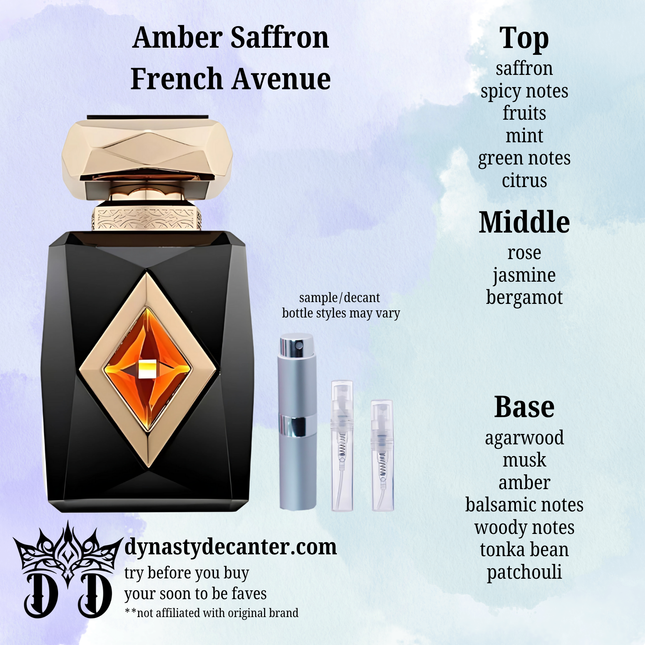 Amber Saffron - French Avenue  - SAMPLE / DECANT (See pictures for sizes)