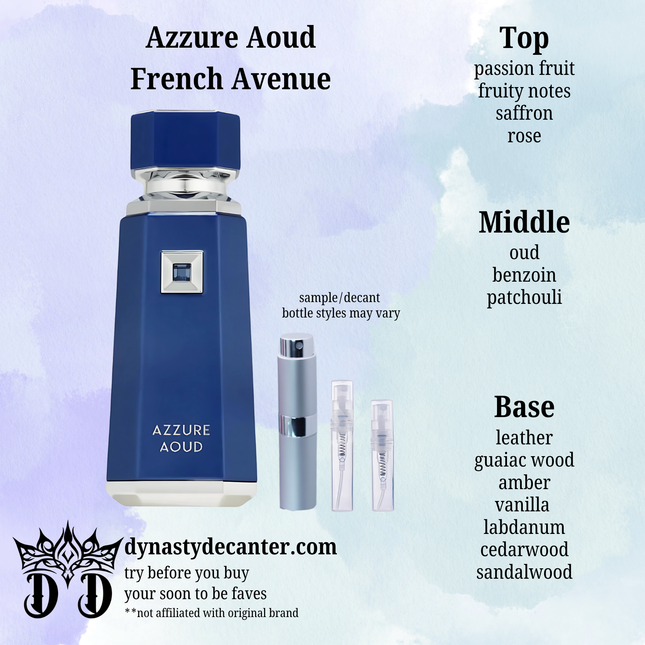 Azzure Aoud - French Avenue  - SAMPLE / DECANT (See pictures for sizes)
