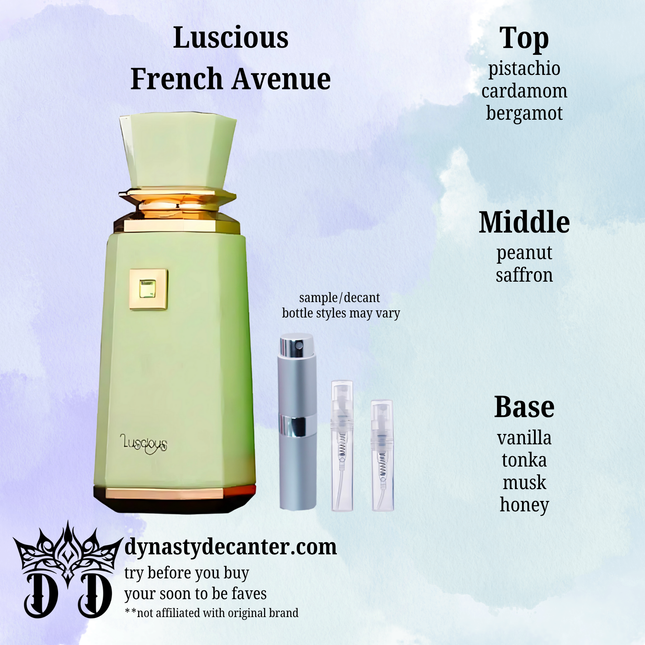 Luscious - French Avenue  - SAMPLE / DECANT (See pictures for sizes)