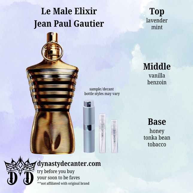 Le Male Elixir - See Picture for Sizes  - SAMPLE / DECANT (See pictures for sizes)