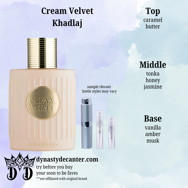 Cream Velvet - Khadlaj  - SAMPLE / DECANT (See pictures for sizes)