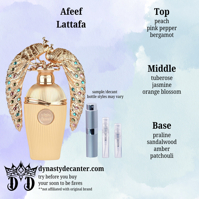 Afeef - Lattafa - SAMPLE / DECANT (See pictures for sizes)