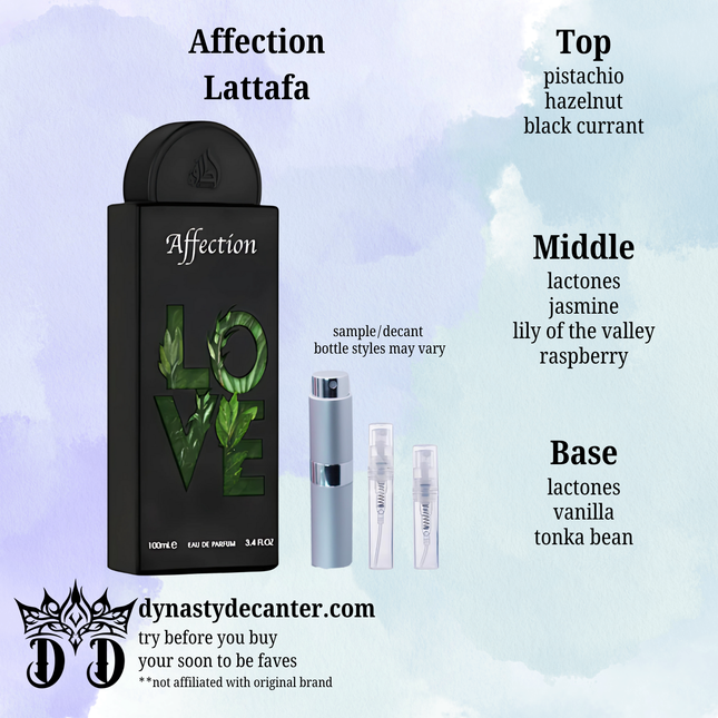 Affection - Lattafa  - SAMPLE / DECANT (See pictures for sizes)