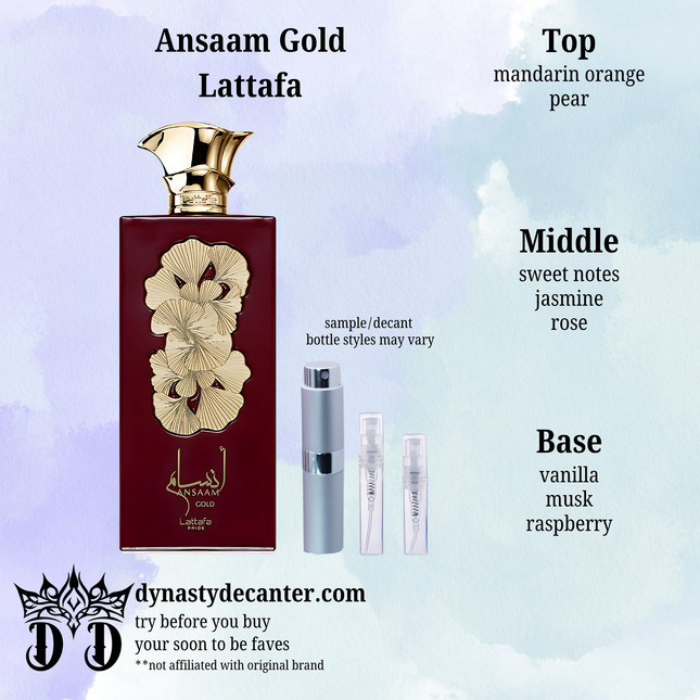 Ansaam Gold - Lattafa  - SAMPLE / DECANT (See pictures for sizes)