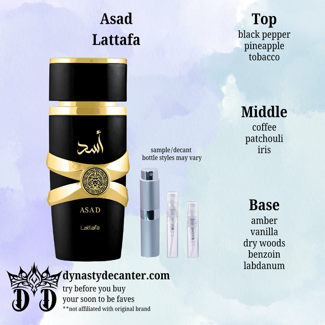 Asad - Lattafa  - SAMPLE / DECANT (See pictures for sizes)