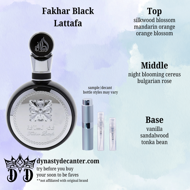 Fakhar Black - Lattafa  - SAMPLE / DECANT (See pictures for sizes)