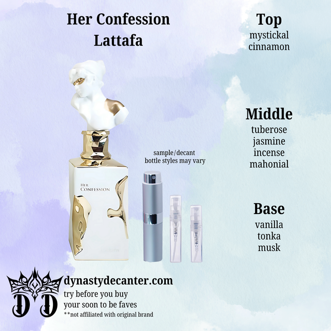 Her Confession - Lattafa  - SAMPLE / DECANT (See pictures for sizes)