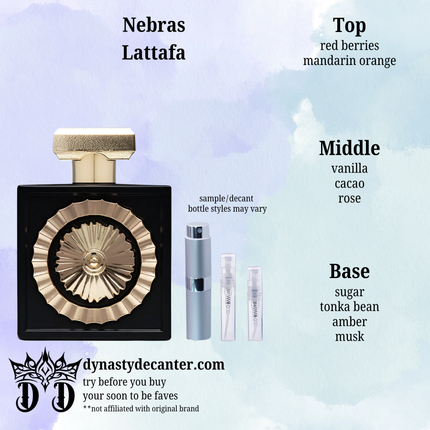 Lattafa - Neb.ras - SAMPLE / DECANT (See pictures for sizes)