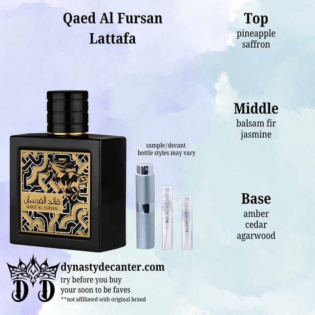 Qaed Al Fursan - Lattafa  - SAMPLE / DECANT (See pictures for sizes)