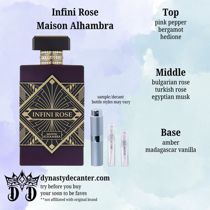 Infini Rose - Maison Alhambra  - SAMPLE / DECANT (See pictures for sizes)