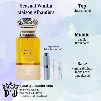 Sensual Vanilla - Maison Alhambra - SAMPLE / DECANT (See pictures for sizes)