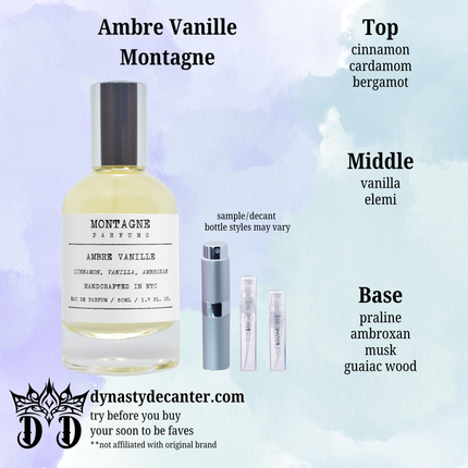 Ambre Vanille - Montagne  - SAMPLE / DECANT (See pictures for sizes)