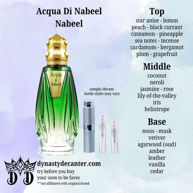 Aqua di Nabeel - SAMPLE / DECANT (See pictures for sizes)