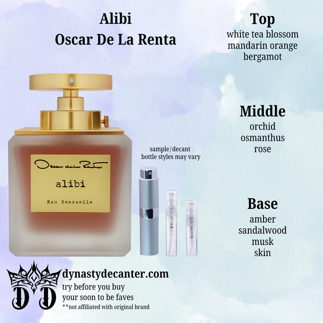 Alibi - SAMPLE / DECANT (See pictures for sizes)