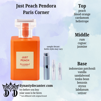 Just Peach Pendora - Paris Corner - SAMPLE / DECANT (See pictures for sizes)