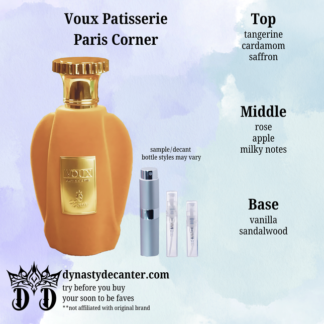 Voux Patisserie - Paris Corner  - SAMPLE / DECANT (See pictures for sizes)