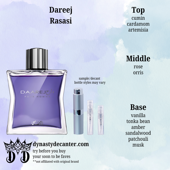 Dareej - Rasasi  - SAMPLE / DECANT (See pictures for sizes)