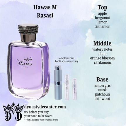 Hawas Man - Rasasi  - SAMPLE / DECANT (See pictures for sizes)